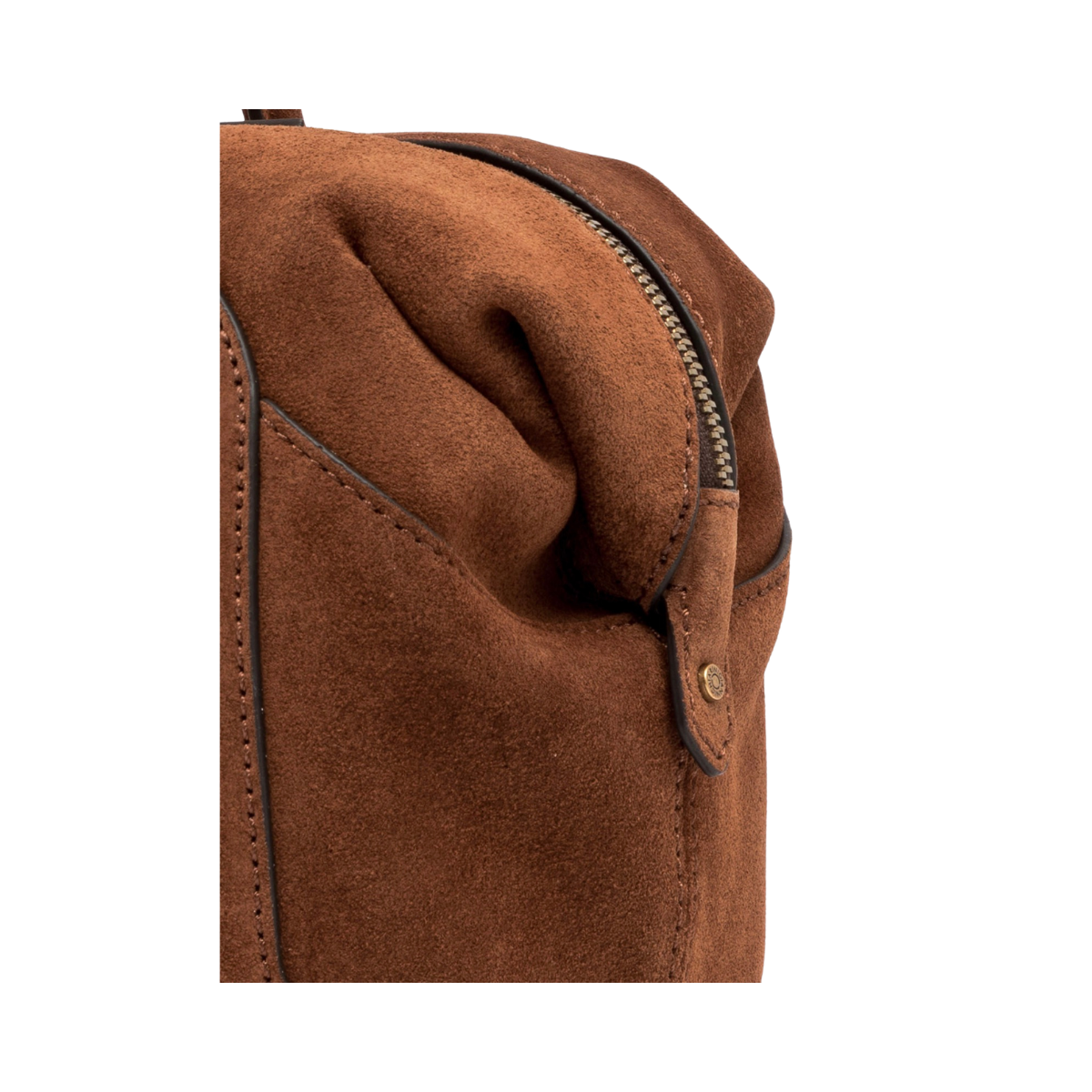 Gemma Suede Satchel Bag - Cognac