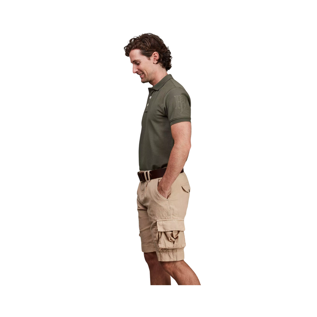 Cotton/Linen Cargo Shorts - Beige