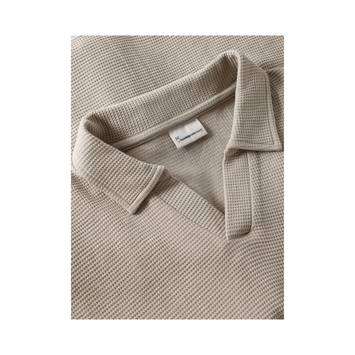 Waffle Polo - Light feather gray