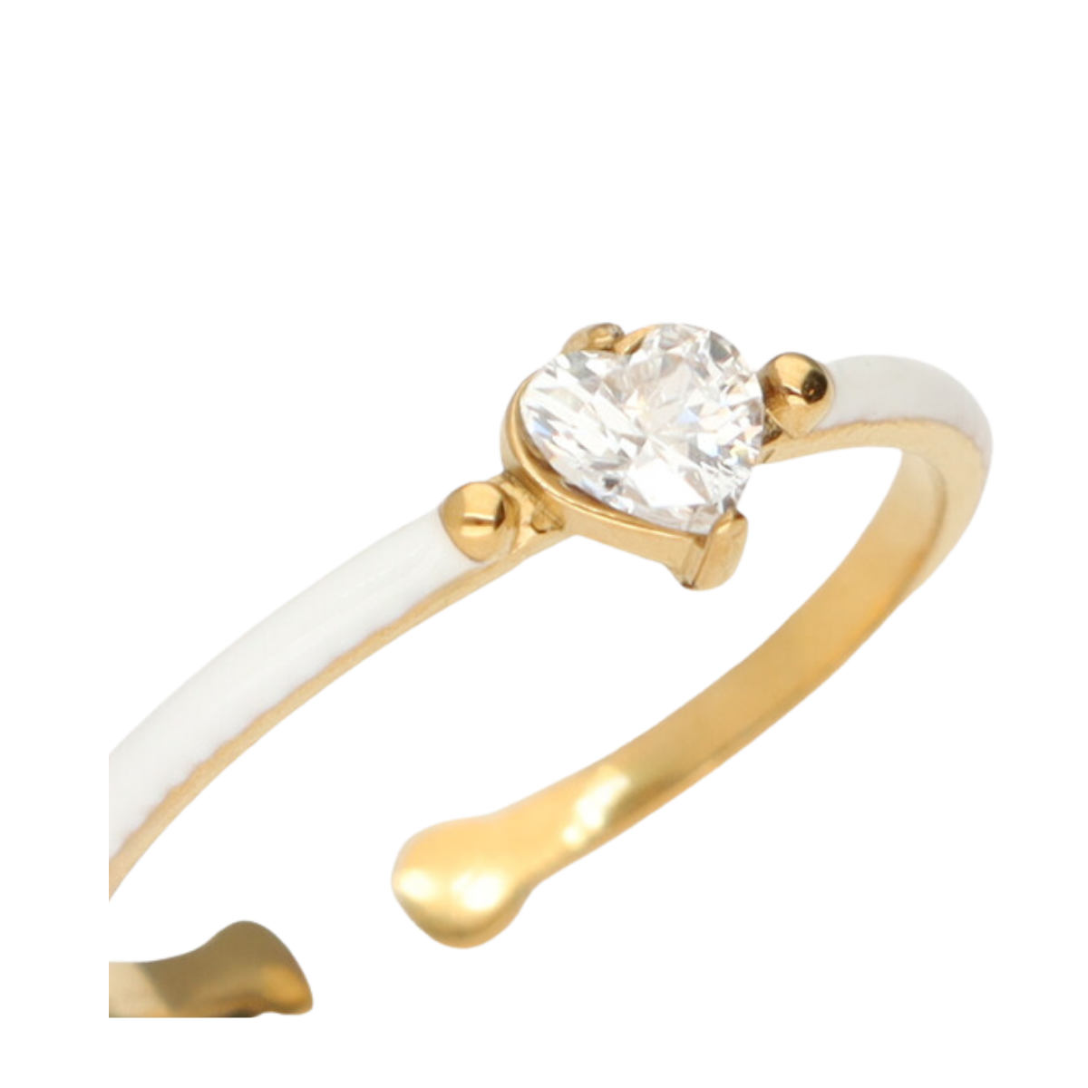 Ring Fine White Strass - Gold