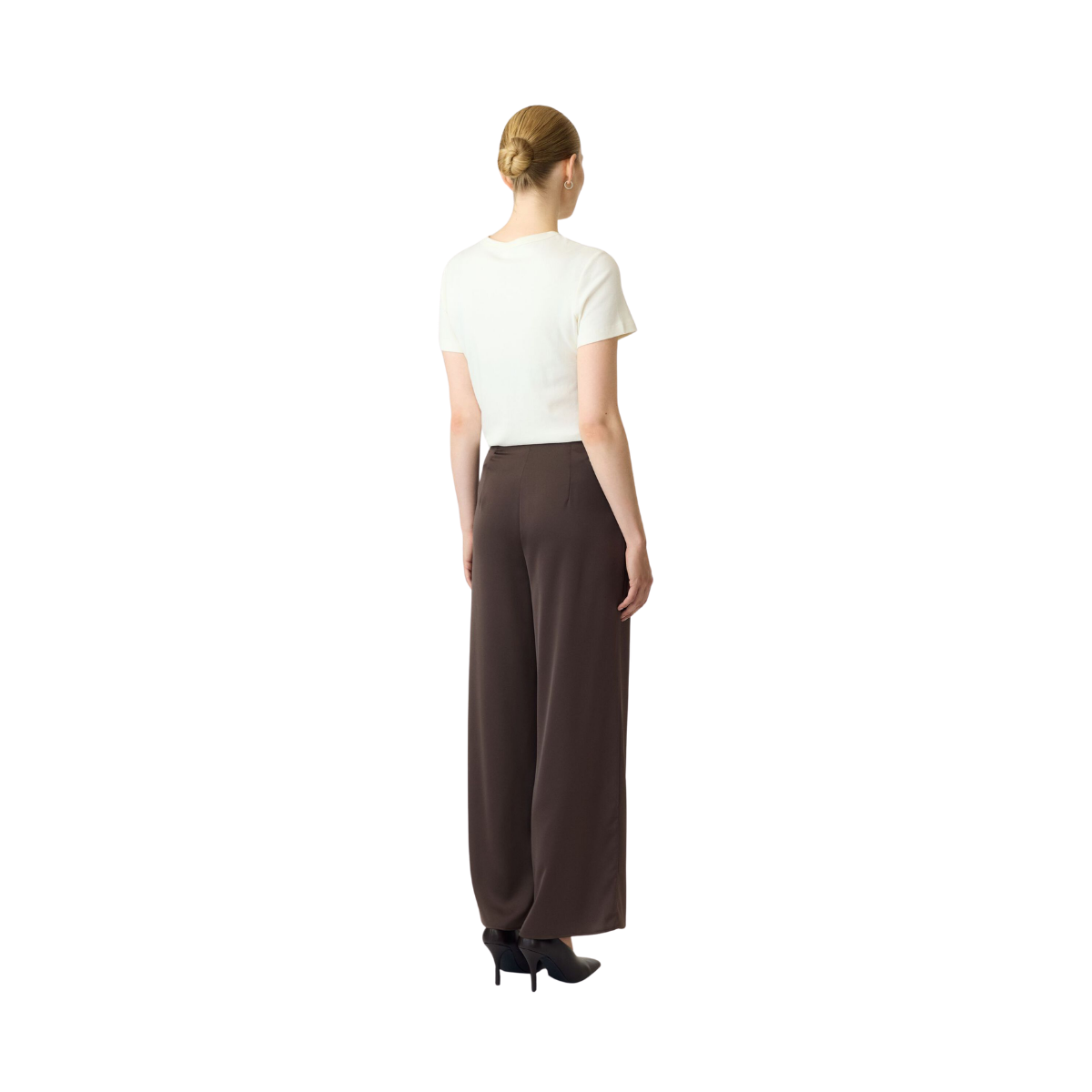 YASPella Wide Pants - Chocolate brown
