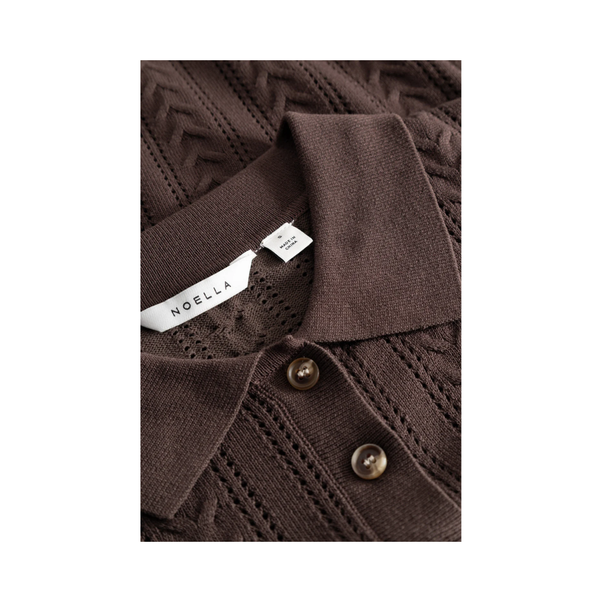 N-Mecca LS Knit Polo - Coffee