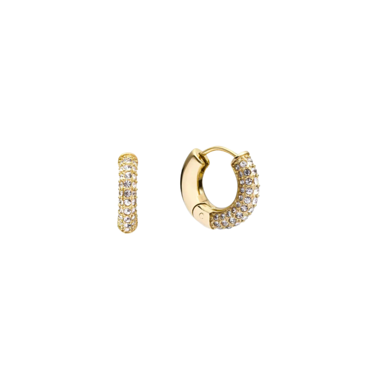 Pavé Everyday Medium Gold Hoops - gold