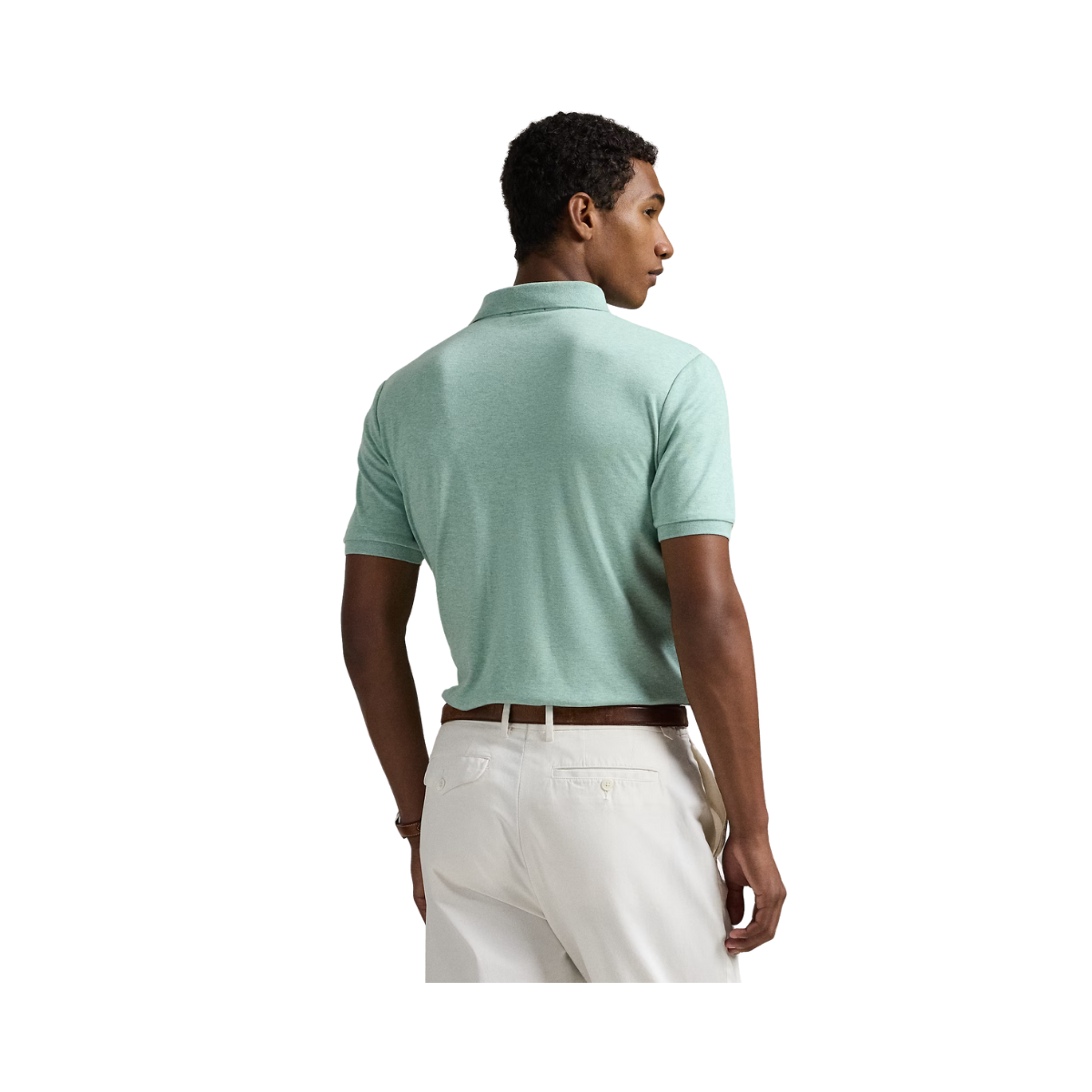 Custom Slim Fit Soft Cotton Polo Shirt - Celadon Heather