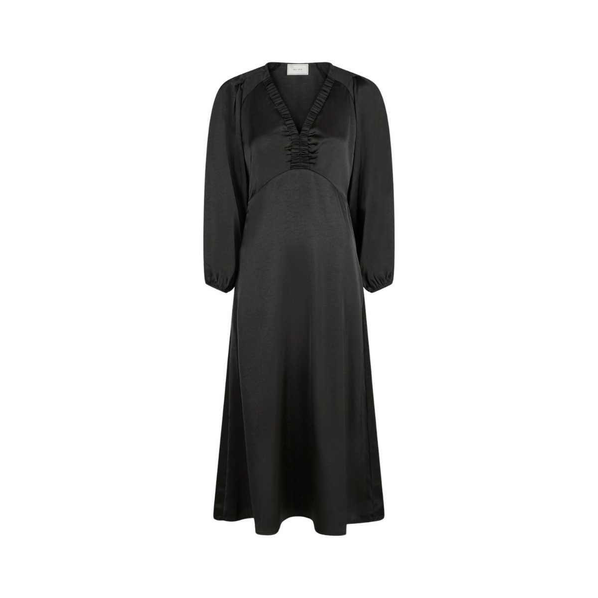 Isobel Heavy Sateen Dress - Black