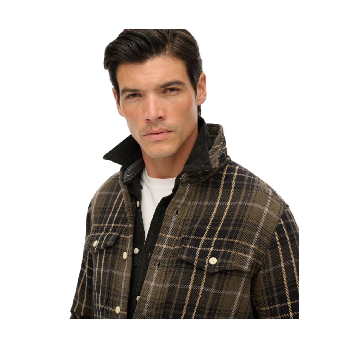 Merchant Heavy Checked Shirt - H7X Homestead Ombre Olive Green