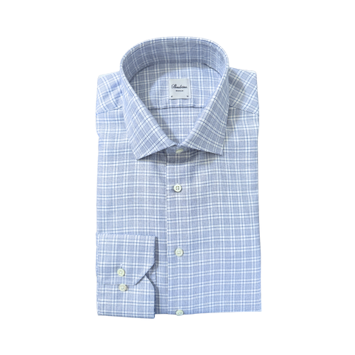 Stenströms REGULAR C77 RM CUFF - DARK BLUE CHECK