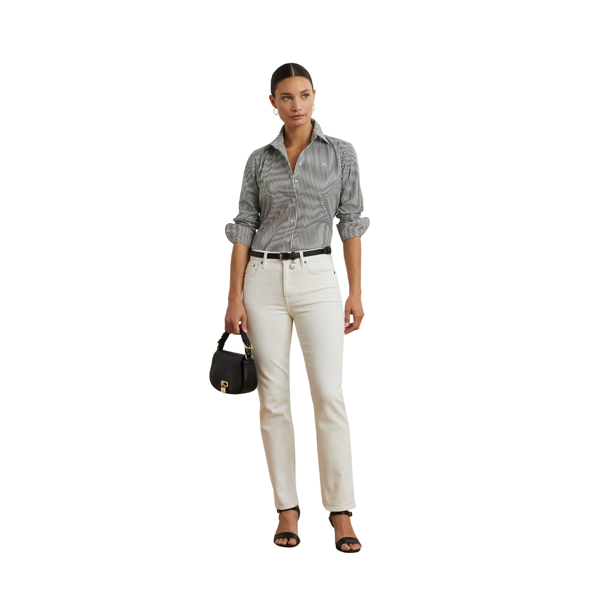 Jamelko Button Front Shirt - Black/White