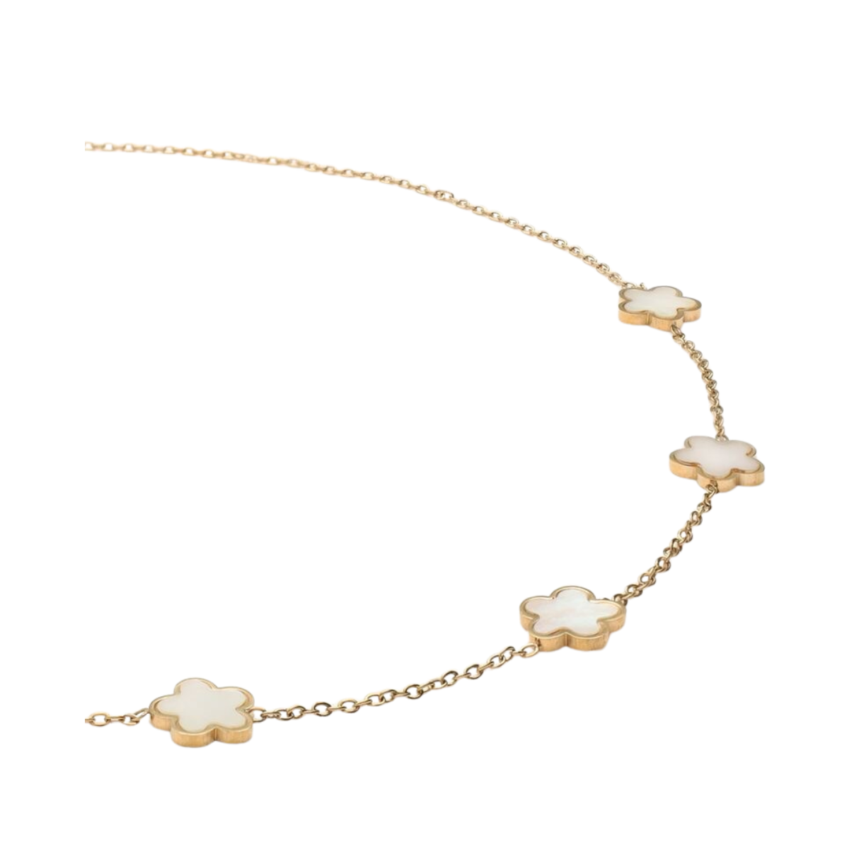 Necklaces 5 flowers pearl - 1200 Gold