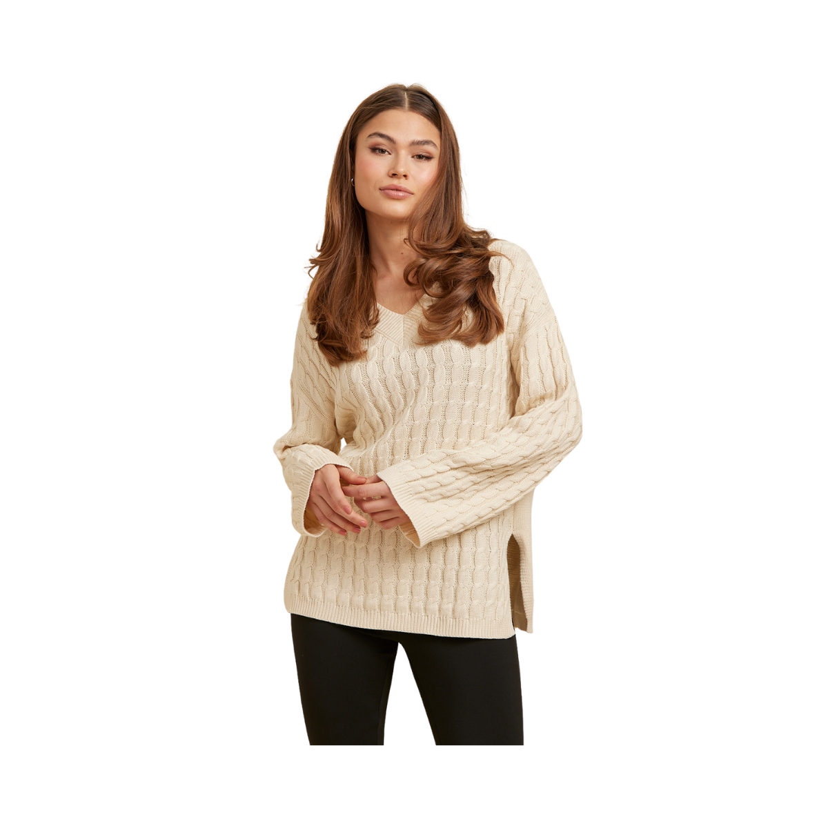 Hazel Cable Knit - Beige