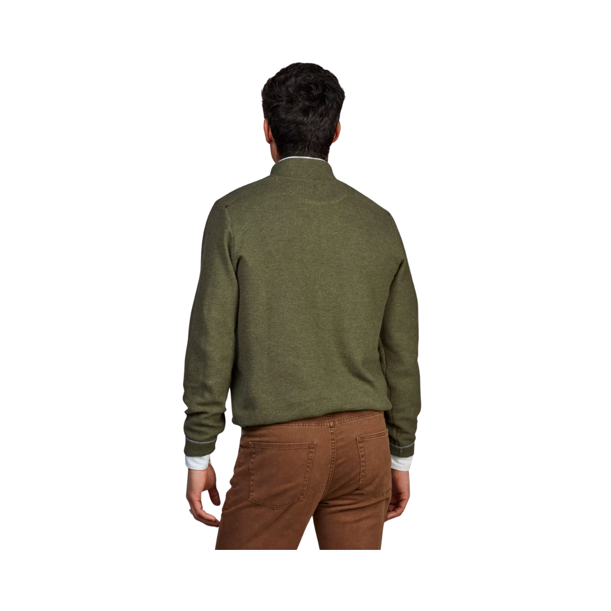 Half Zip Structure Knit - Green
