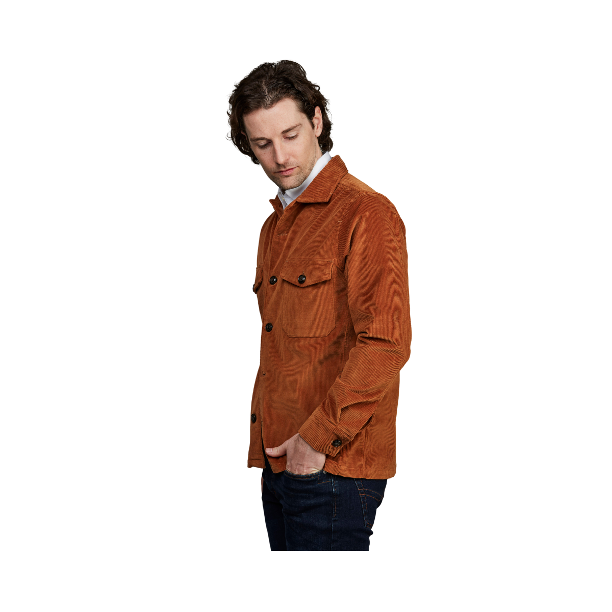 Corduroy Overshirt - Soft Orange