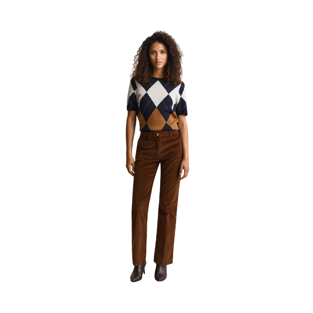 Slim Flare Velvet Pants - 229 Mahogany Brown