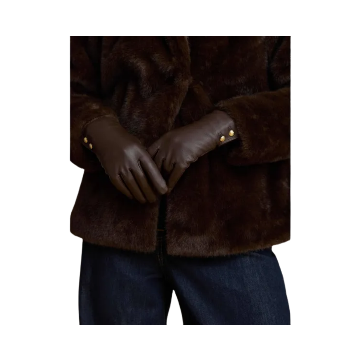 Leather But Glv-Glove - Brown