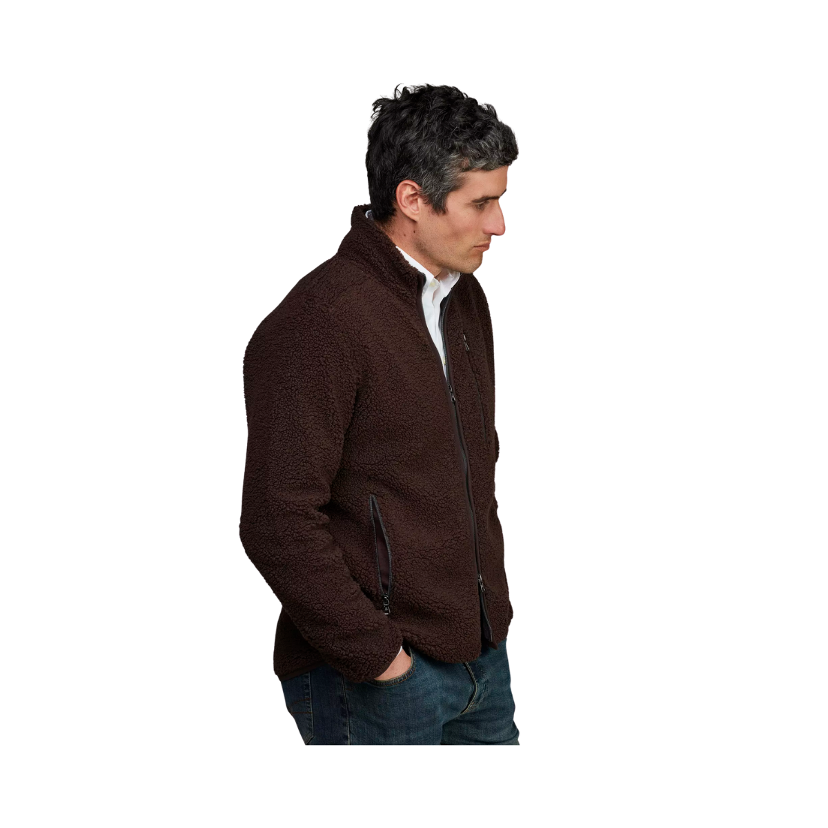 Pile Fleece Jacket - Dark Brown