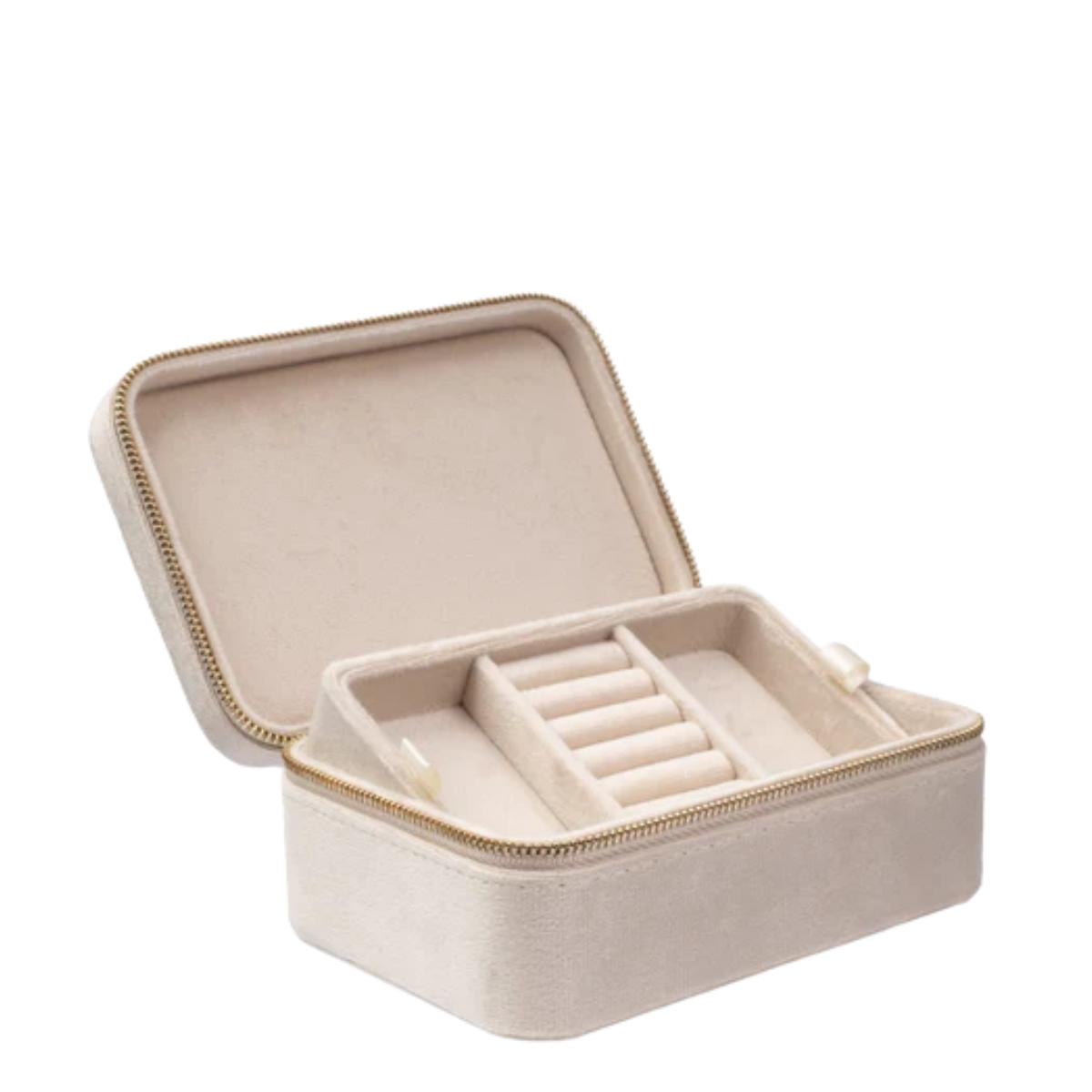 Velvet Jewellery Box - Dark Sand