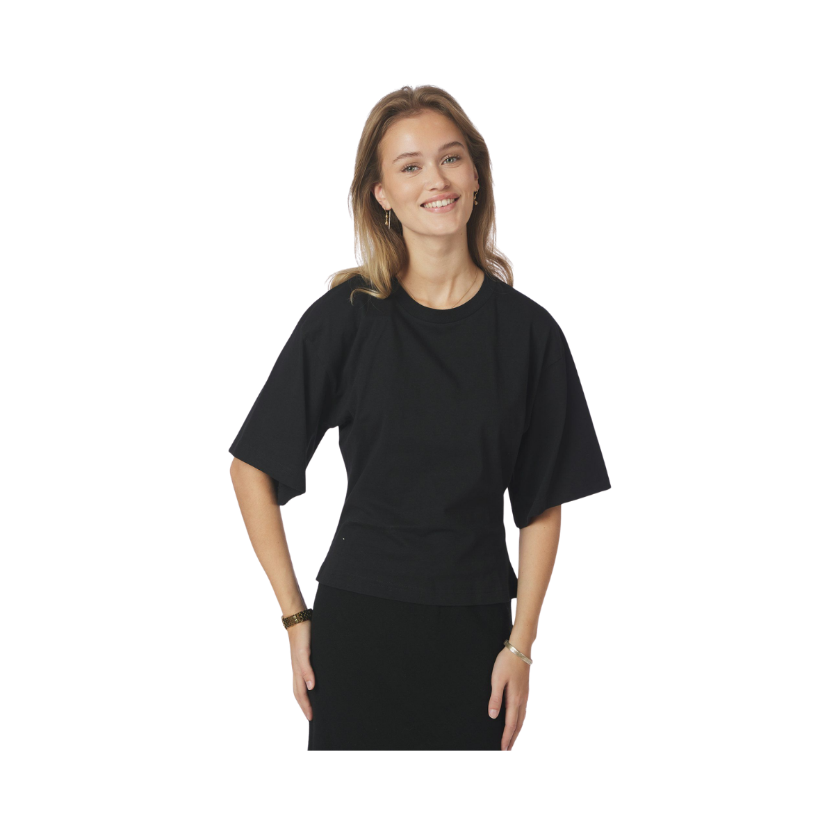 Asha Boxy Tee - Black