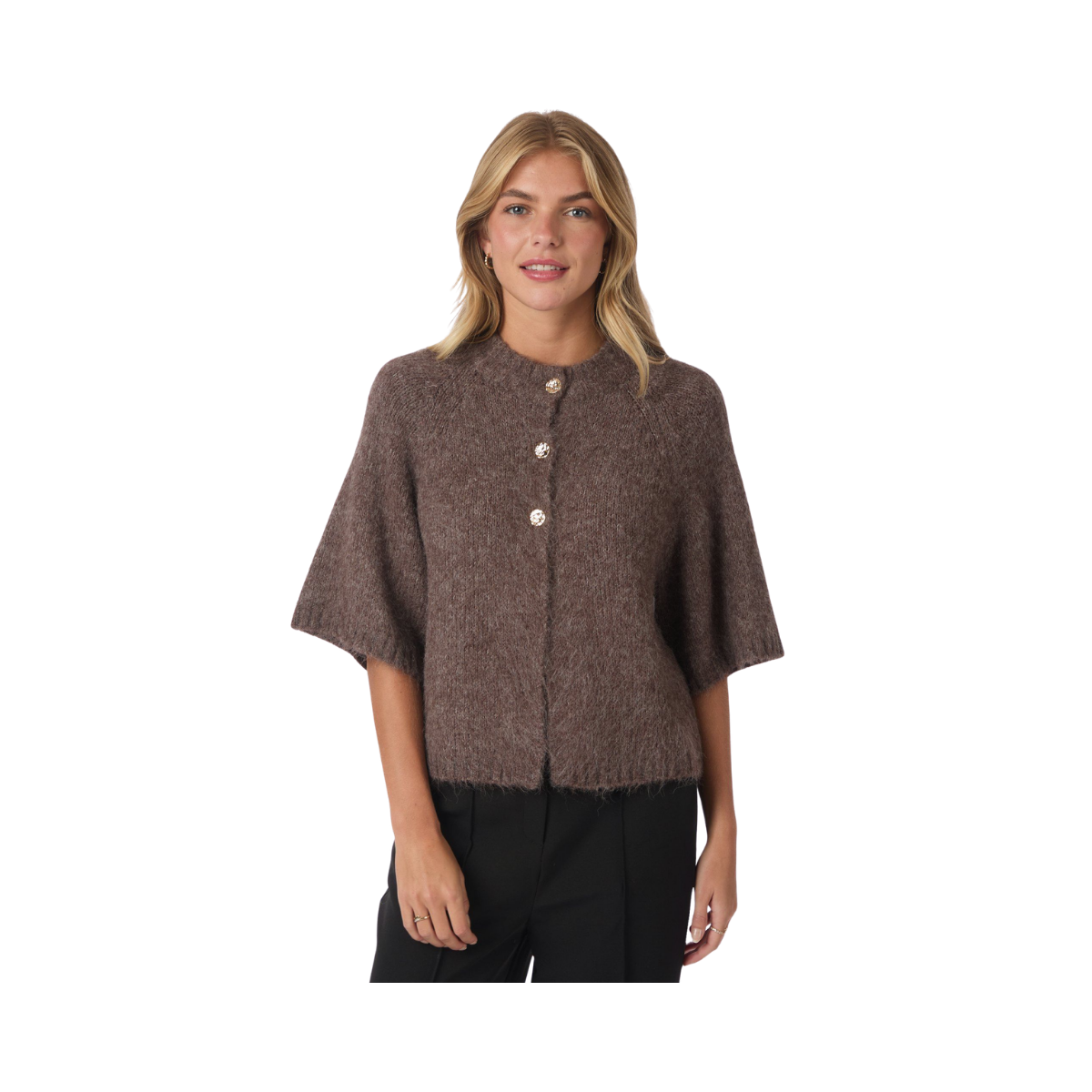 Benuta Fluffy Knit Cardigan - Light Brown