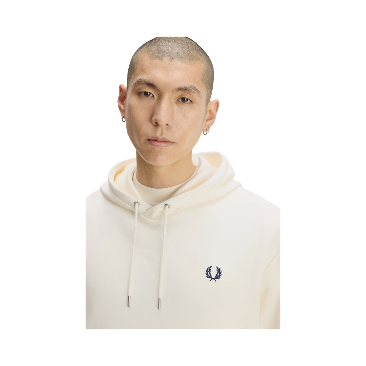 Tipped Hooded Sweatshirt - Ecru
