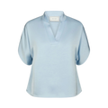 Anelle Heavy Sateen Blouse - Light Blue