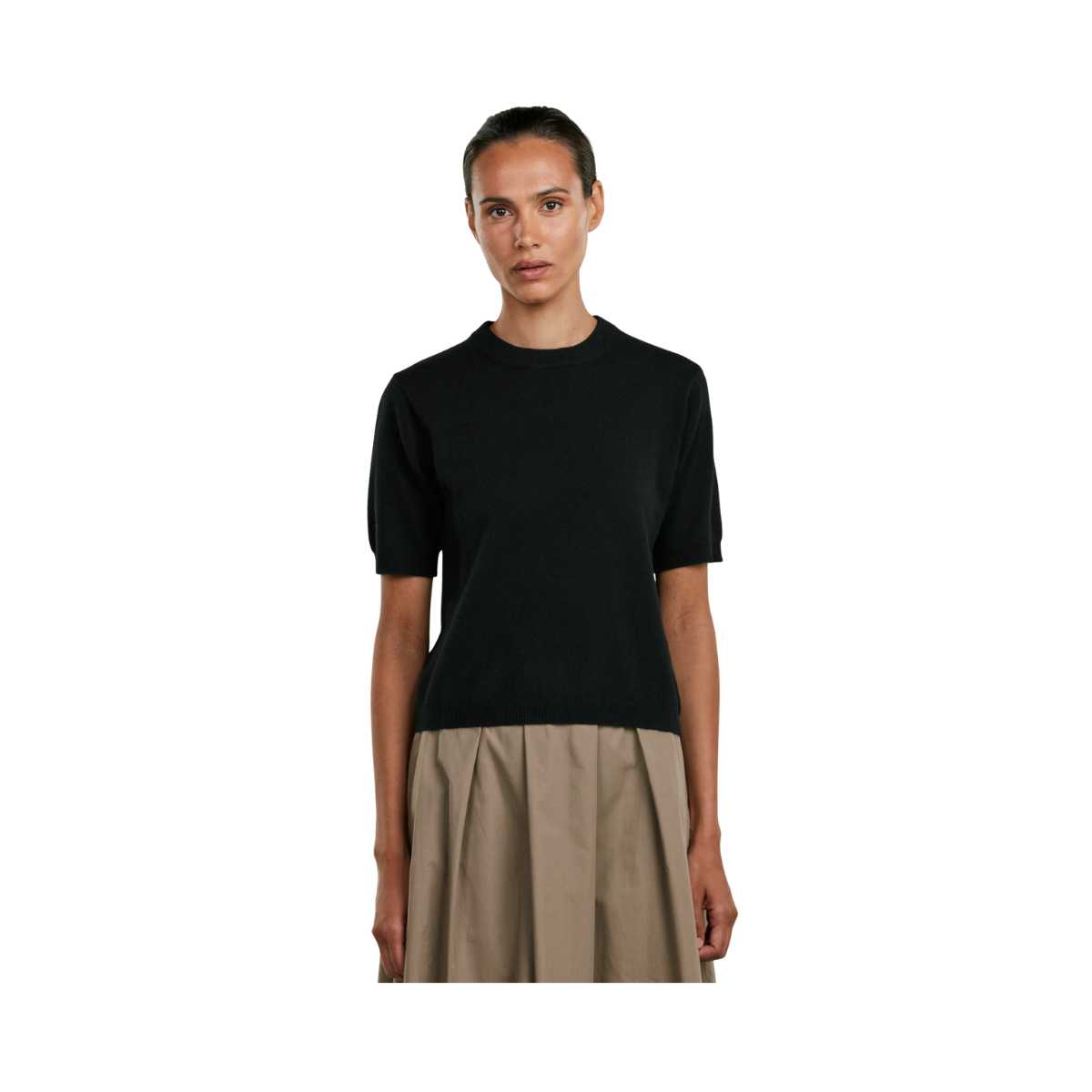 Janet Short Sleeve Knit - Black