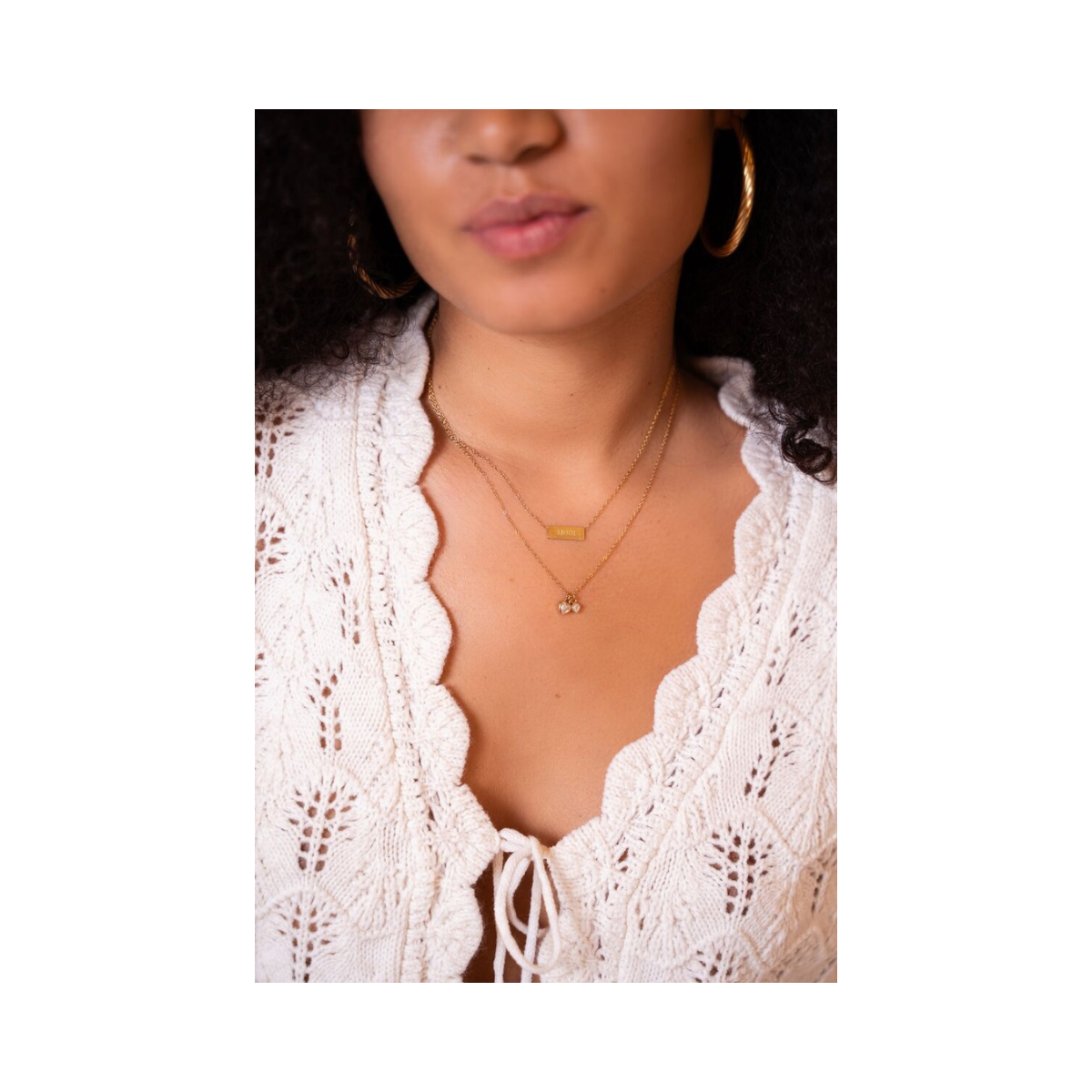 Necklace 2 Heart Stones - 1200 Gold