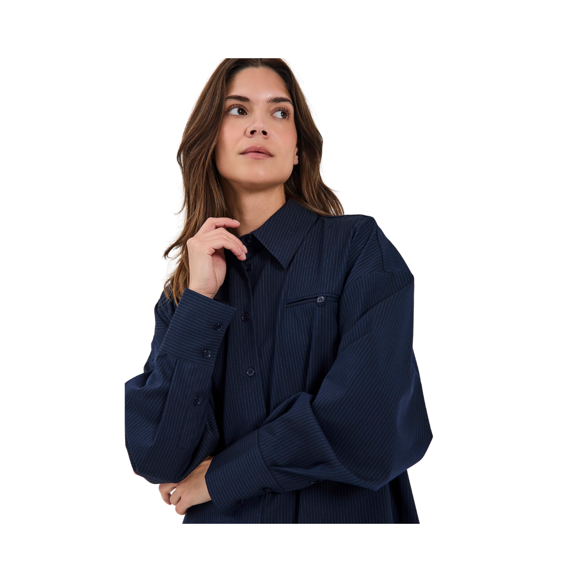 Willow Shirt - Navy pinstripe