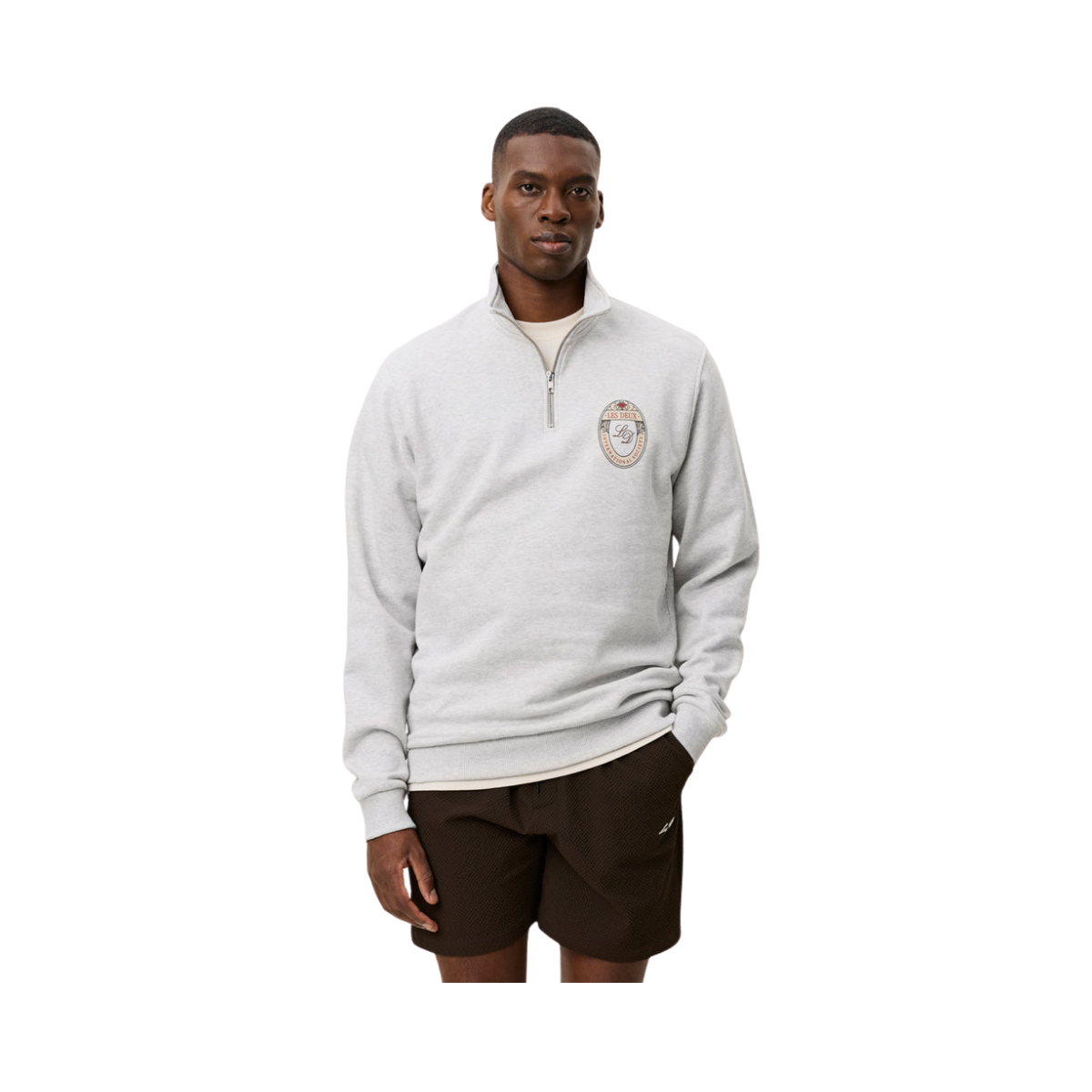 Brady Emblem Half-Zip Sweatshirt - Snow Melange