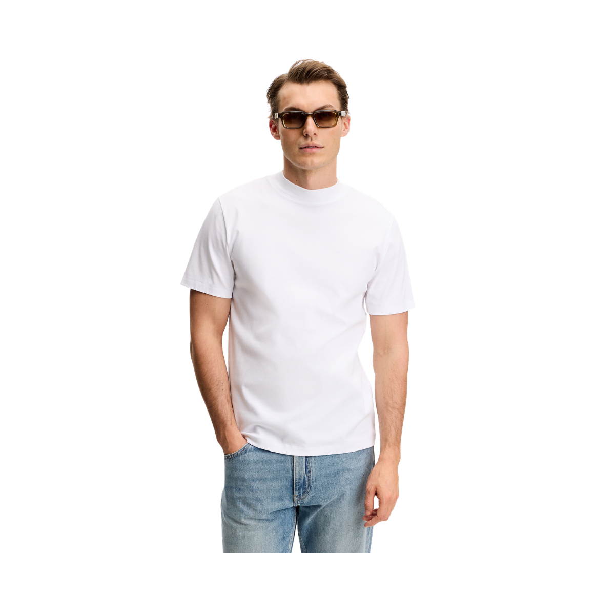 ACE MOCK NECK T-SHIRT - White