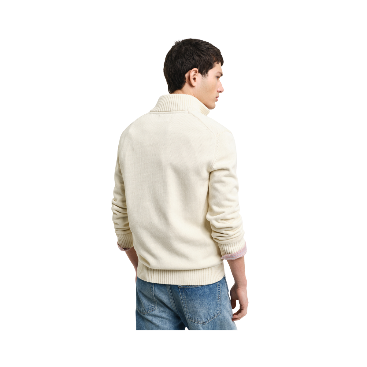 Casual Cotton Halfzip - Cream