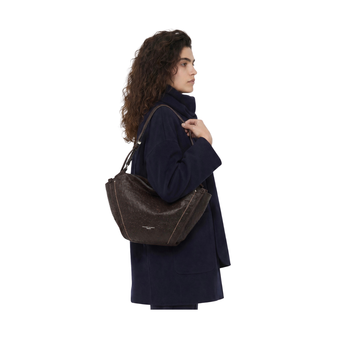 Bloom Leather Tulip Bag - Espresso