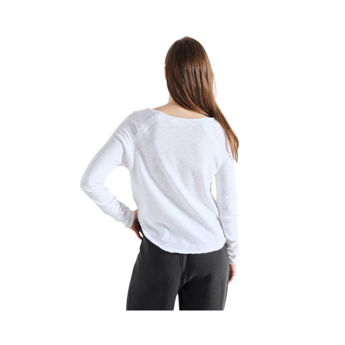 T-Shirt Droit Ml Col Bateau - Blanc