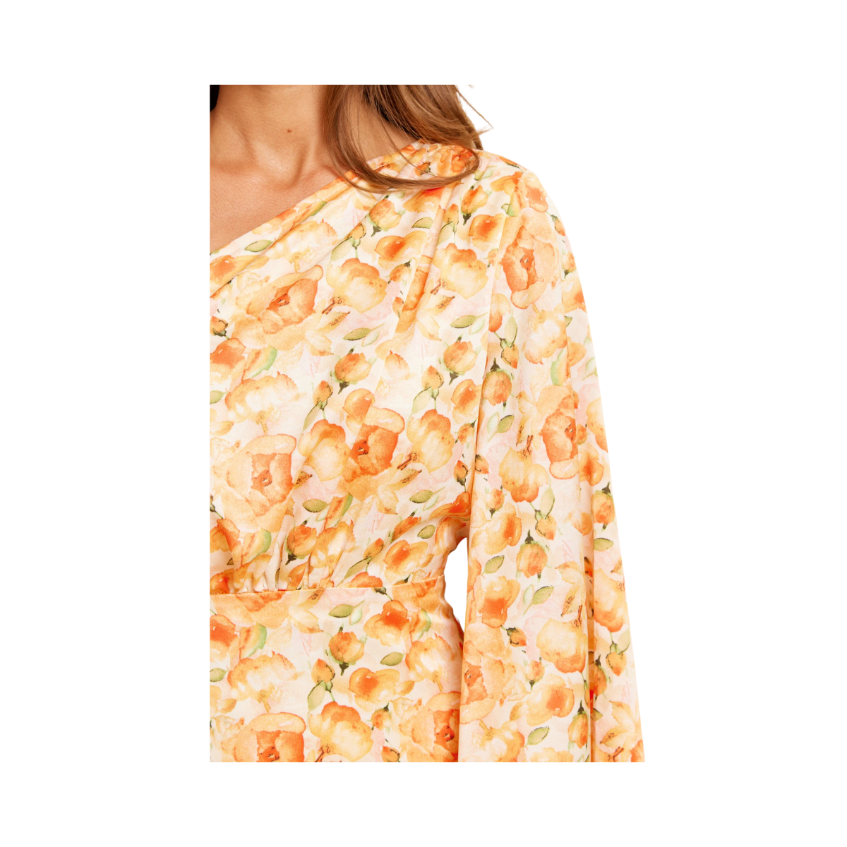 Peachy Dress - ORANGE FLOWER PRINT