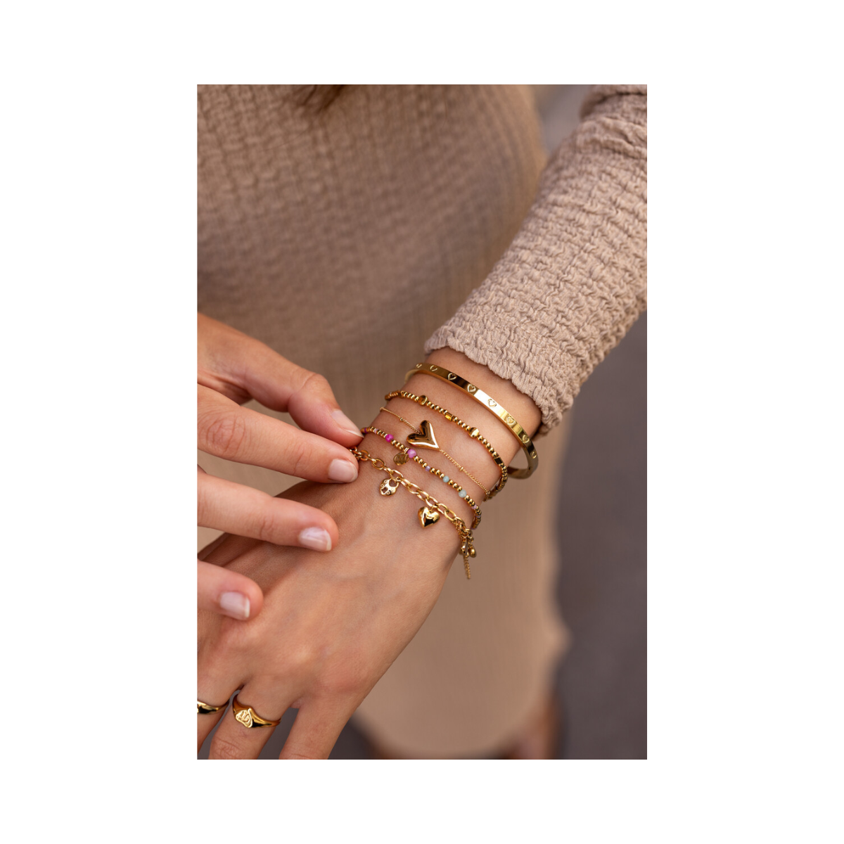 Bracelet heart horizontal - Gold