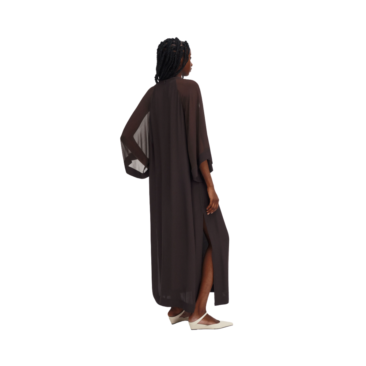 Sheer Raglan Kaftan - Dark Chocolate