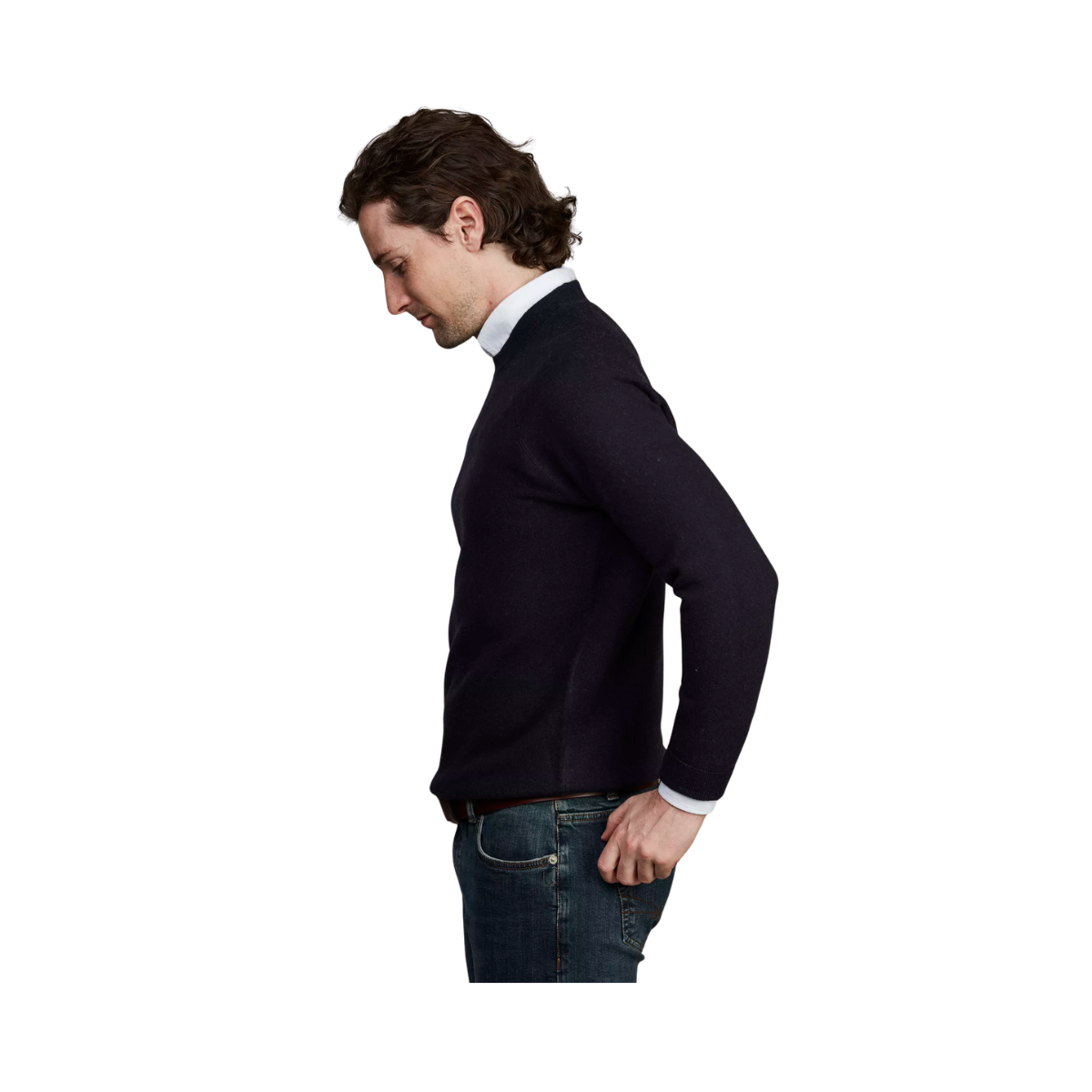 Crew Neck College Sweater - Navy