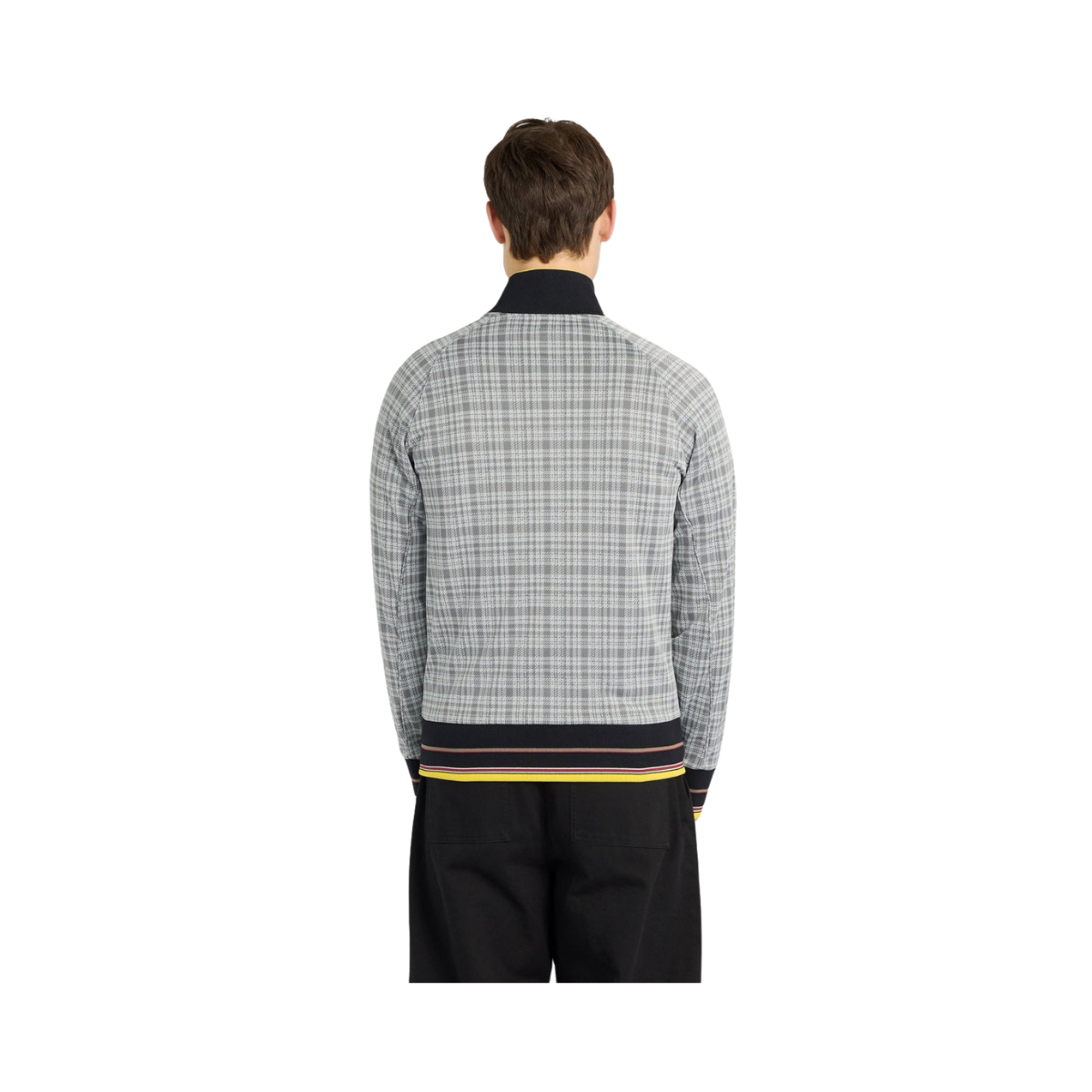 Hawick Check Track Jacket - Mid Grey Marl