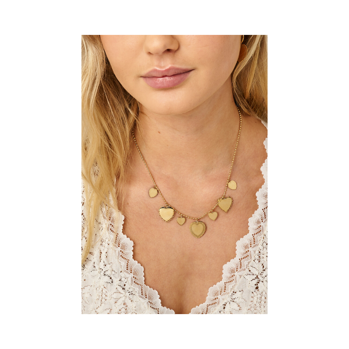 Necklace 7 Hearts - Gold