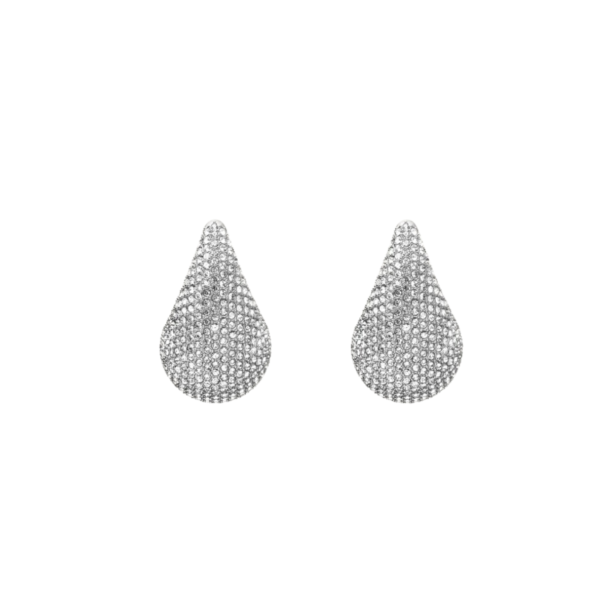 Pavé Daring Large Silver Dupe Earring - Silver