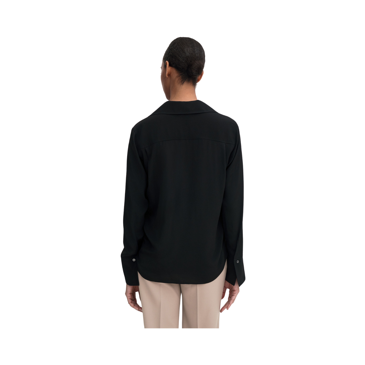 Half Placket Blouse - Black