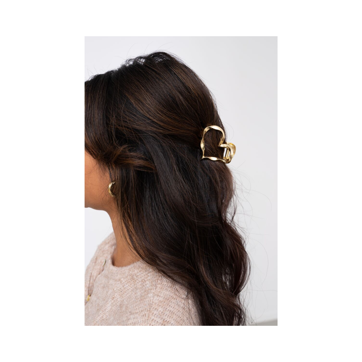 Hairclip heart twisted - Gold