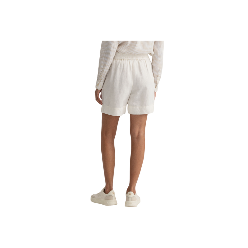 Linen Viscose Pull-On Shorts - White