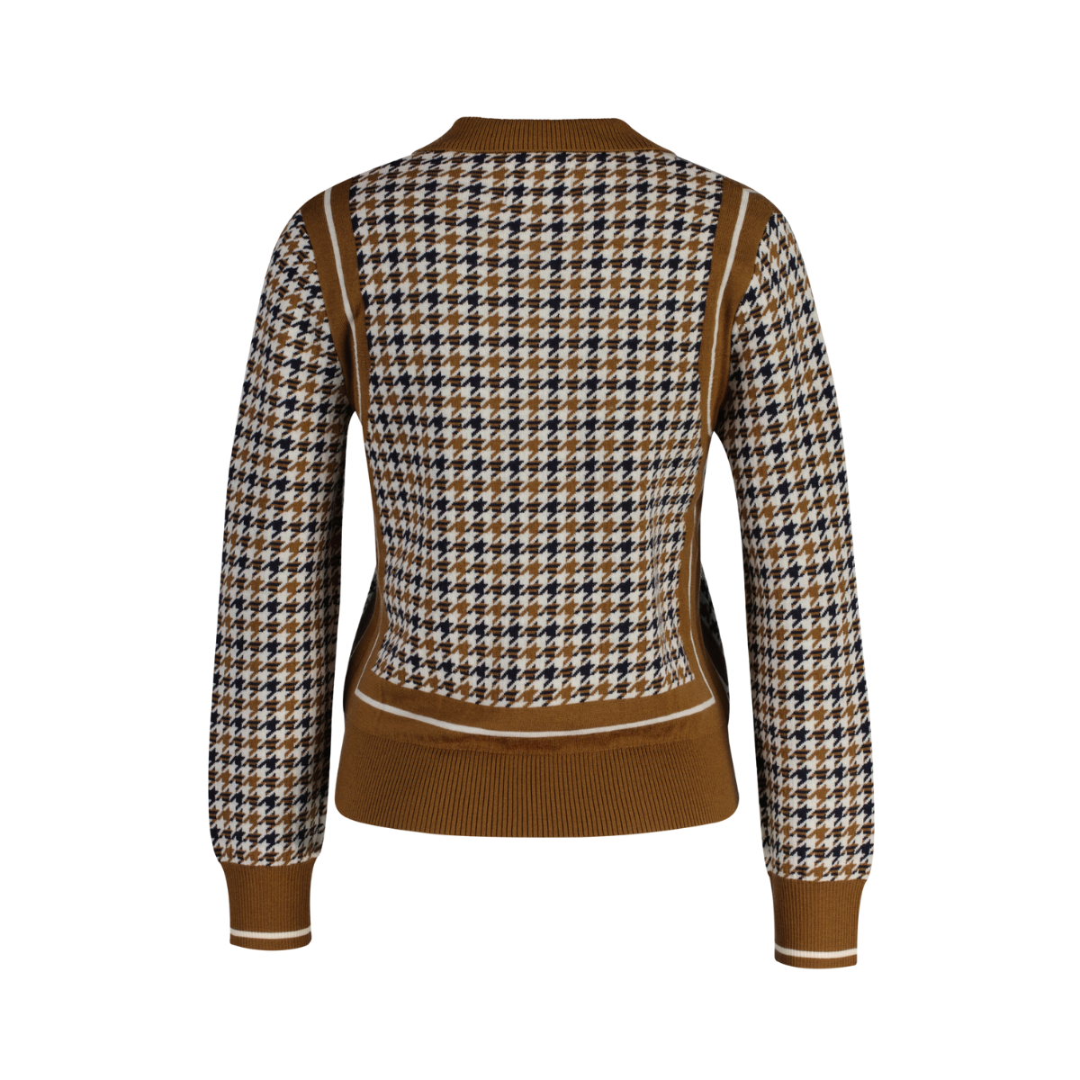 HOUNDSTOOTH JACQUARD POLO - Brown