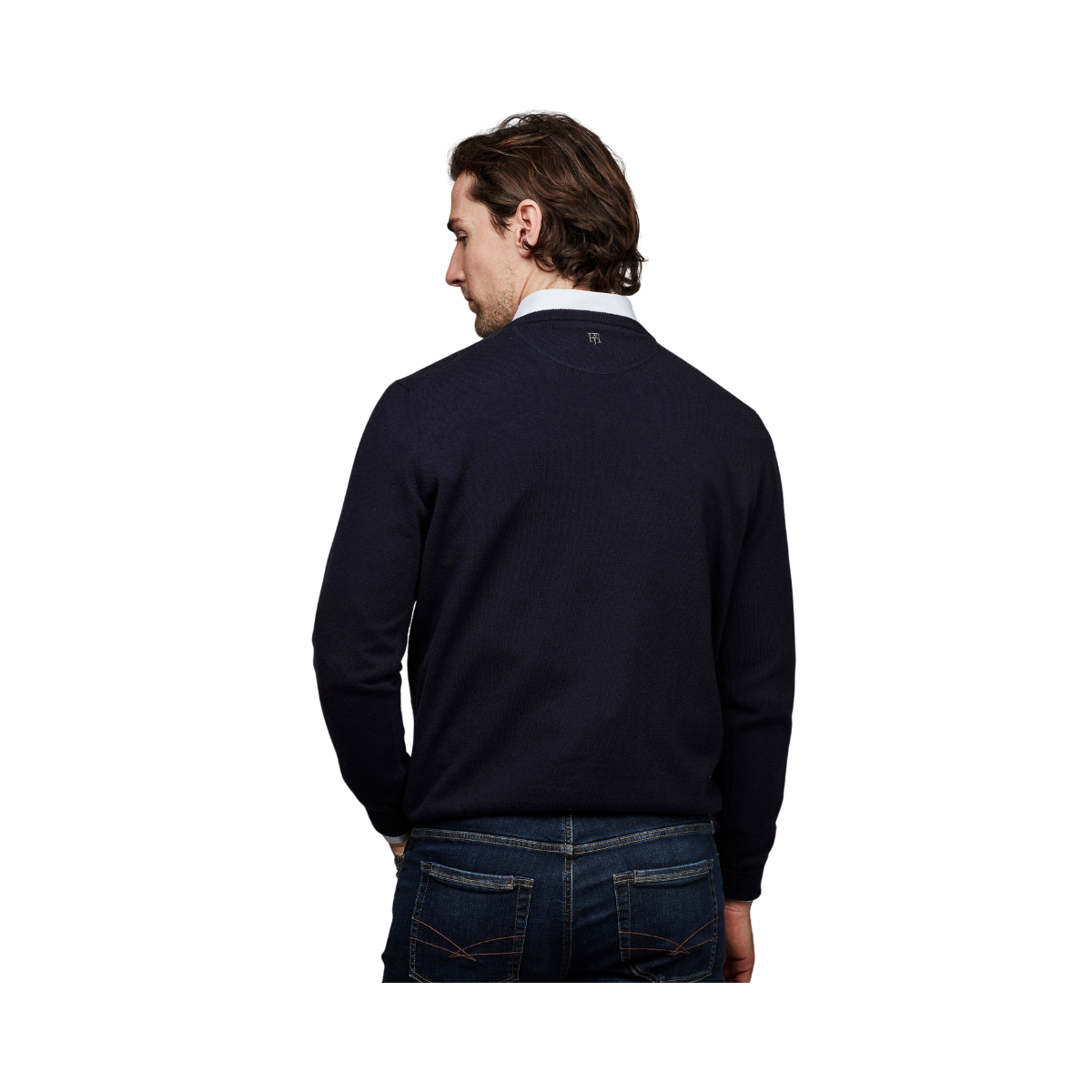 GEELONG V-NECK SWEATER - Navy