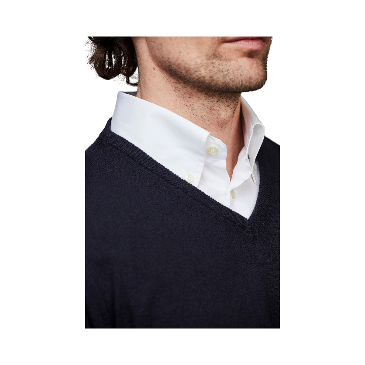 GEELONG V-NECK SWEATER - Navy