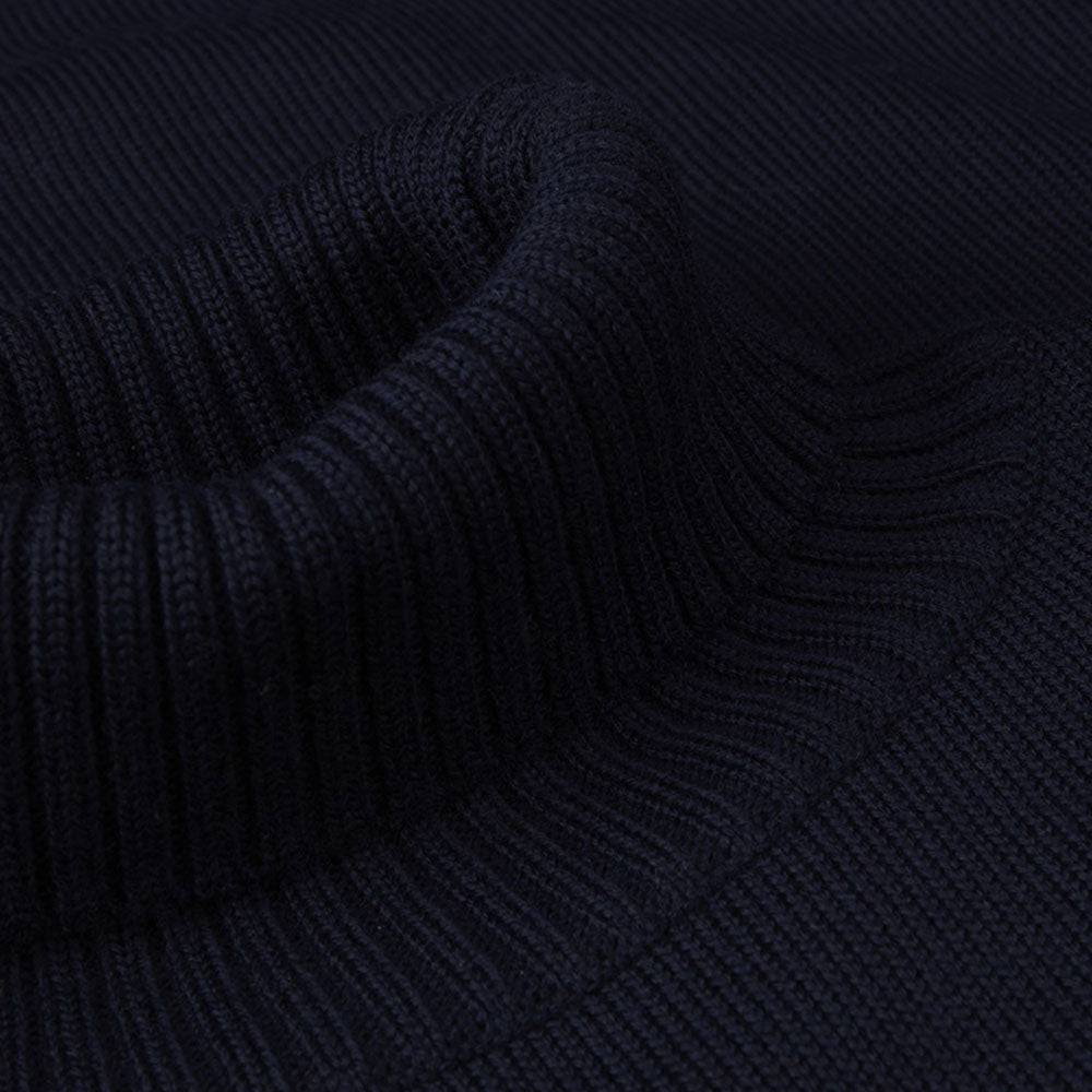 Merino wool, Chunkey,Roll neck - Navy