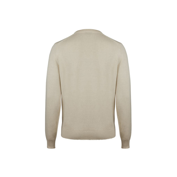 Crew neck,Intarsia logo - White