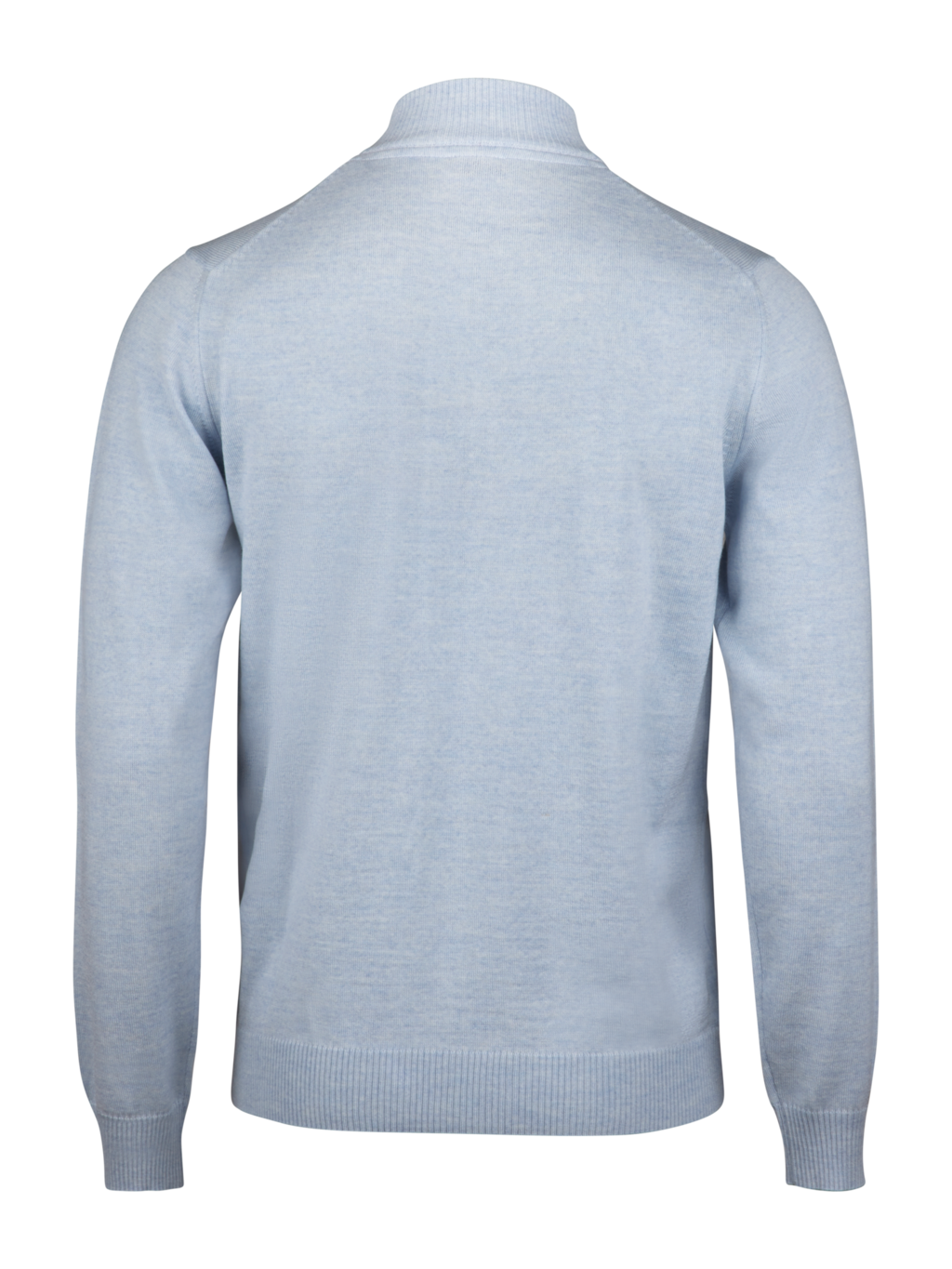 Sweater Knitted Half Zip Merino - Blue