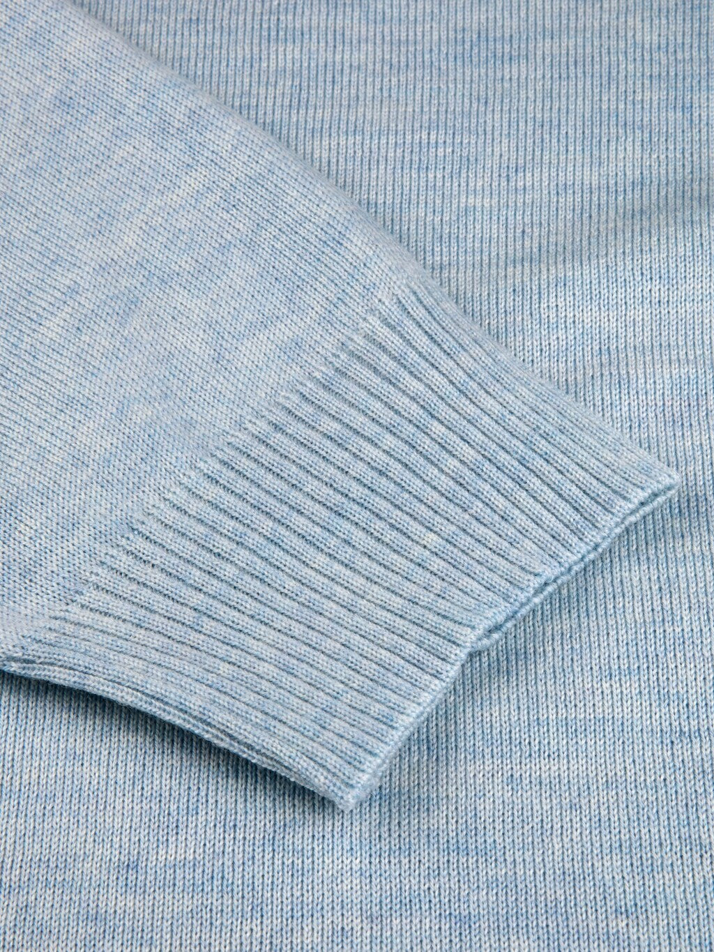 Sweater Knitted Half Zip Merino - Blue