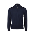 Sweater Knitted Half Zip Merino - Navy